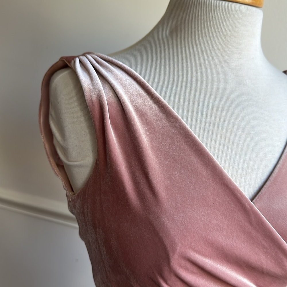 Revelry Dawson Velvet Bridesmaid Dress Elegant Pink Evening Gown Size 0 NWOT - Picture 5 of 10